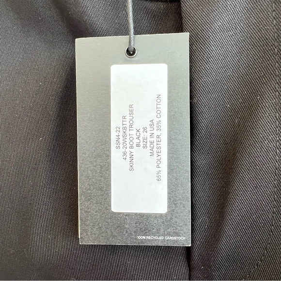 Re/Done Skinnny Boot Trouser Black 26 NWT Classic Spring Minimalist Contemporary - Picture 6 of 6
